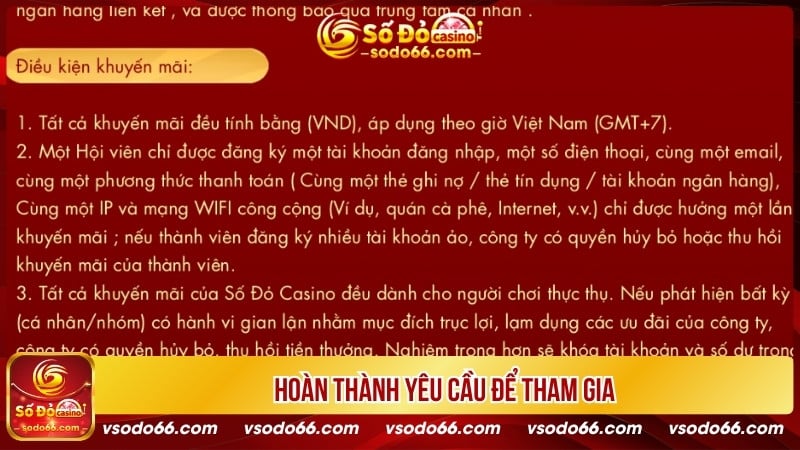 Hoàn thành yêu cầu để tham gia