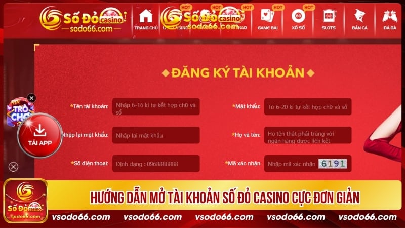 Hướng dẫn mở tài khoản Số Đỏ Casino cực đơn giản