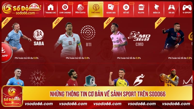 Những thông tin cơ bản về sảnh Sport trên SODO66