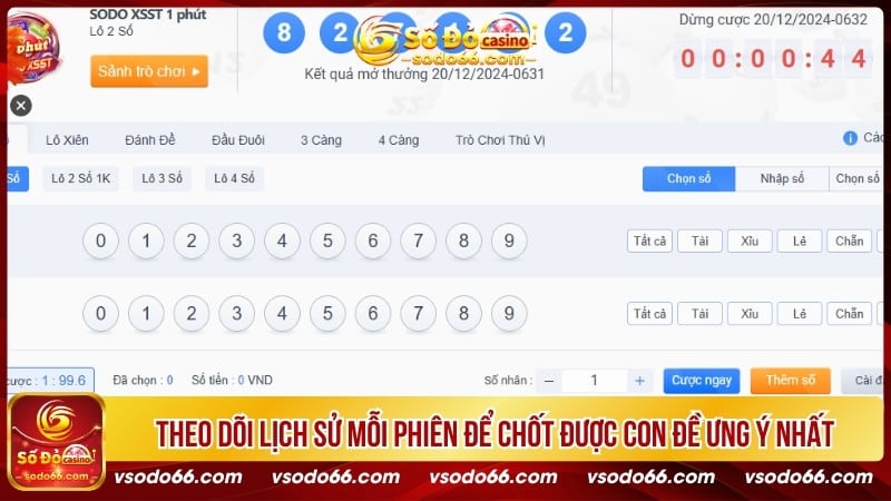 Theo dõi lịch sử mỗi phiên để chốt được con đề ưng ý nhất