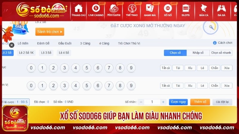 Xổ Số SODO66 giúp bạn làm giàu nhanh chóng chỉ sau cú nhấp chuột